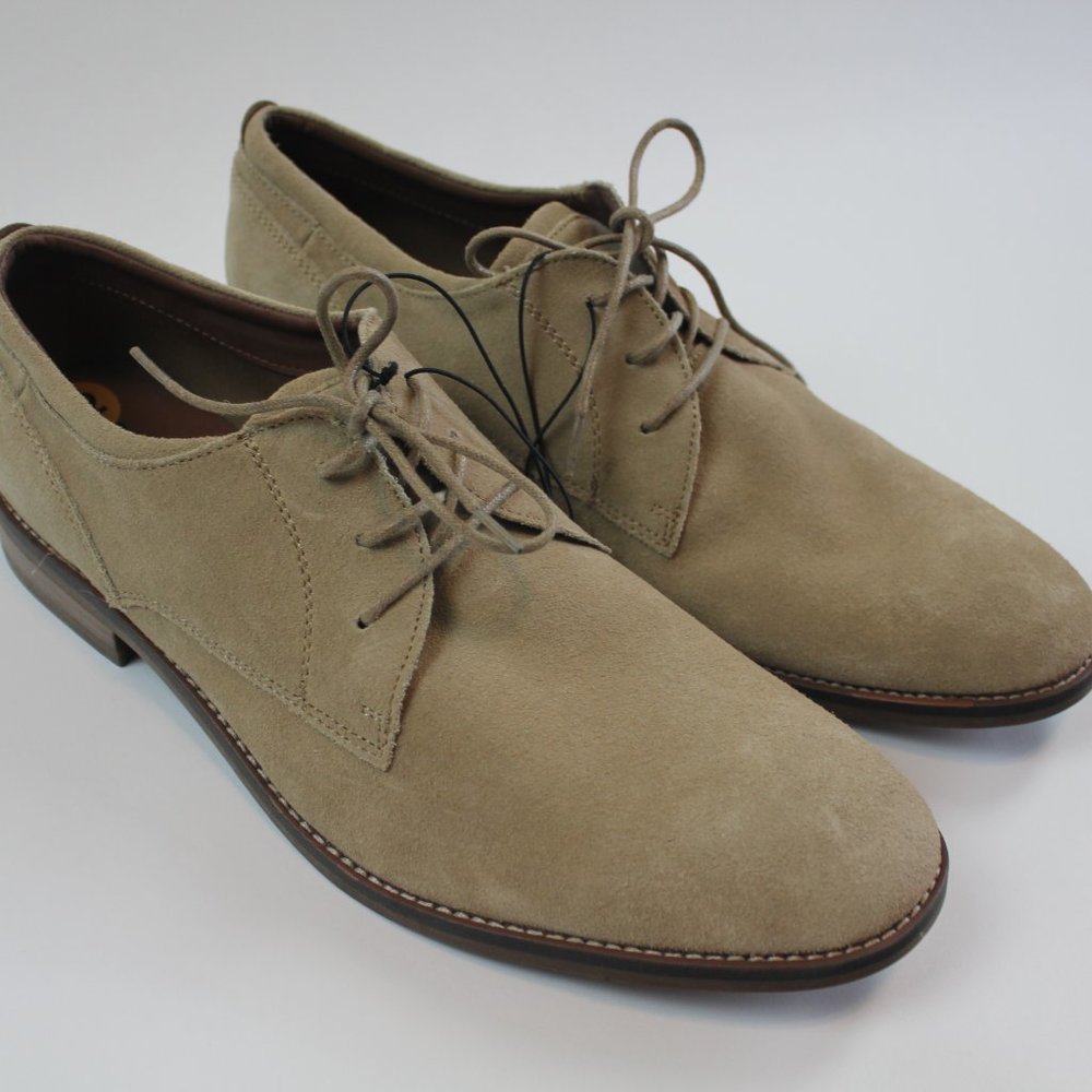 Parker & Sky Dress Shoes Beige Tan Cow Leather Oxford Lace Up Mens Size 12 M NEW - Picture 10 of 10
